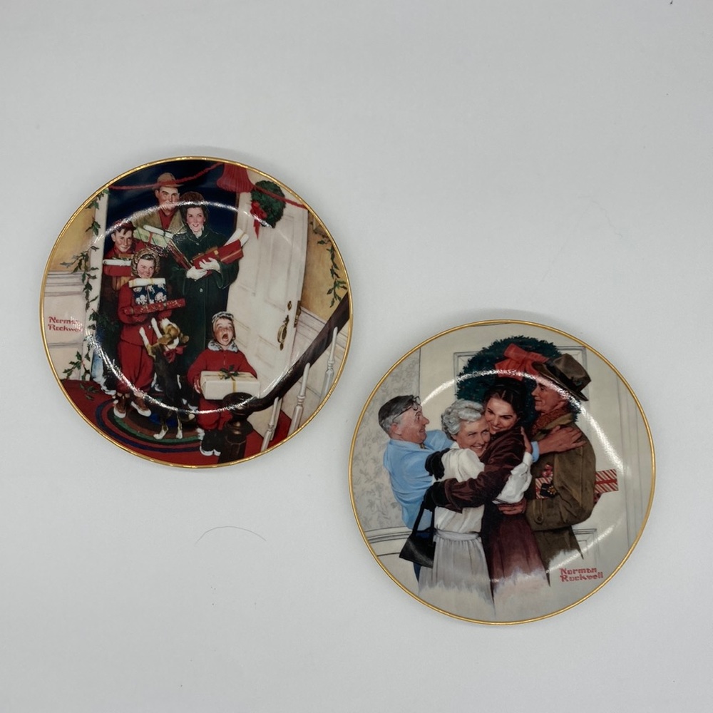 Norman Rockwell collector plates holiday set